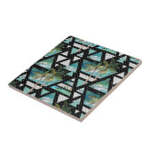 Carreau Motif de palmes et vagues géométriques Abstraites (Côté)