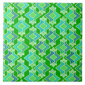 Carreau Motif de papier peint d'art déco, vert de jade (Devant)