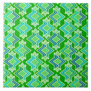 Carreau Motif de papier peint d'art déco, vert de jade