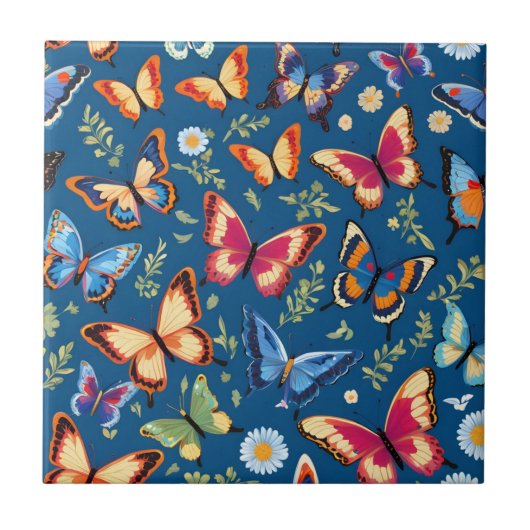 Carreau Motif de papillons colorés (Devant)