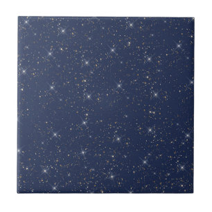 Carreau Motif de parties scintillant en or brillant bleu m