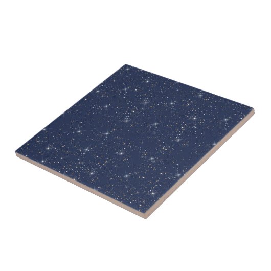 Carreau Motif de parties scintillant en or brillant bleu m (Côté)