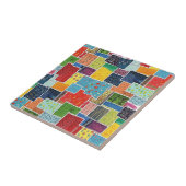 Carreau Motif de patchwork abstrait coloré (Côté)