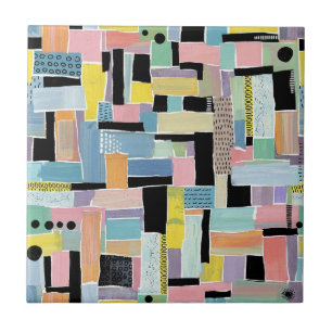 Carreau Motif de patchwork abstrait coloré (2)