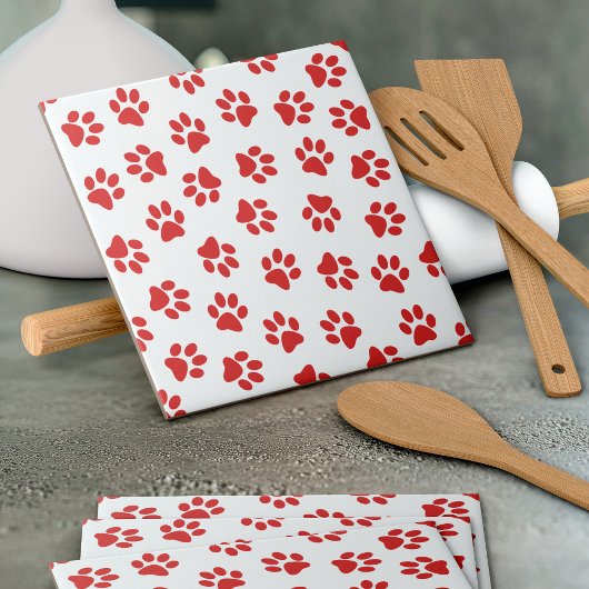 Carreau Motif De Pâtes, Patrouilles De Chiens, Paws Rouges