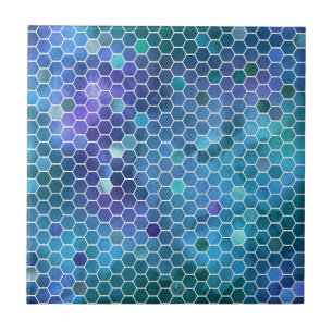 Carreau Motif de peigne bleu vert