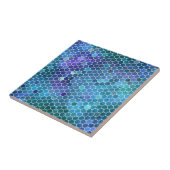 Carreau Motif de peigne bleu vert (Côté)