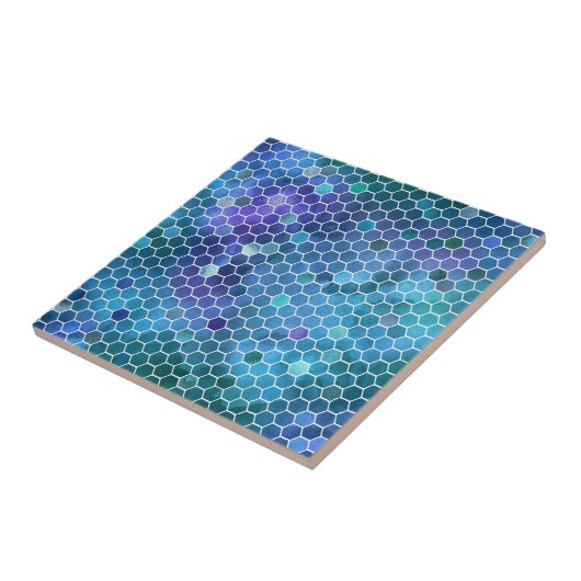 Carreau Motif de peigne bleu vert (Côté)