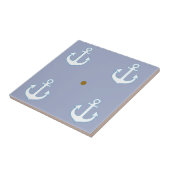 Carreau motif de petites ancres blanches (Côté)