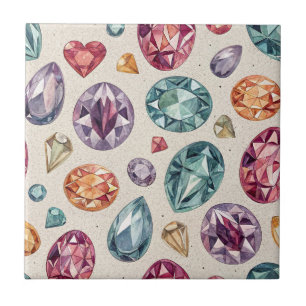 Carreau Motif de pierre précieuse coloré (2)