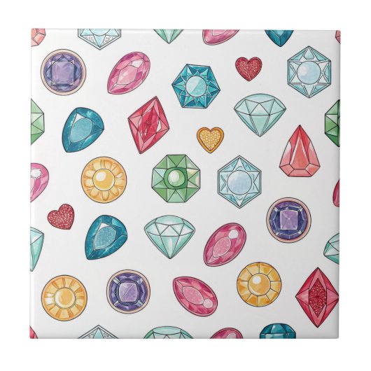 Carreau Motif de pierre précieuse coloré (3) (Devant)
