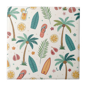 Carreau Motif de plage d'été tropical (1)