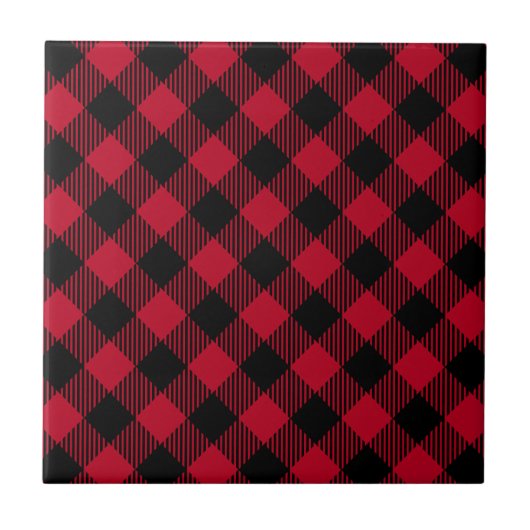 Carreau Motif de plaid de Buffalo de contrôle de rouge et (Devant)