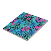 Carreau Motif de Plante Neon Pink et Blue Tropical (Côté)