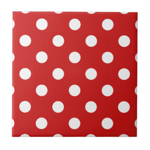 Carreau Motif de point rouge et blanc de polka