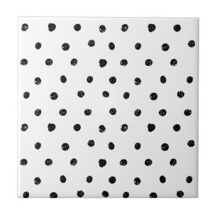 Carreau Motif de points abstrait noir et blanc