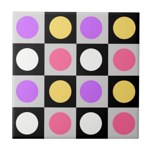 Carreau Motif de points de cercle géométriques (Devant)