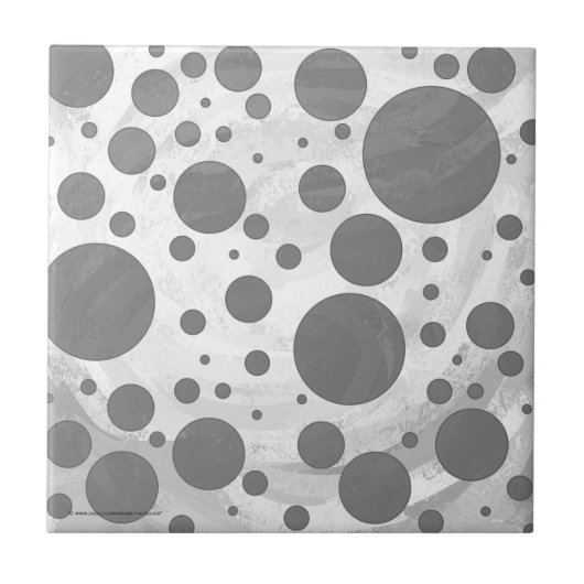 Carreau Motif de points Polka gris ardoise (Devant)