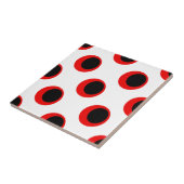Carreau Motif de points Polka Noir et Rouge (Côté)