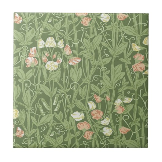 Carreau Motif de pois de senteur William Morris, botanique (Devant)