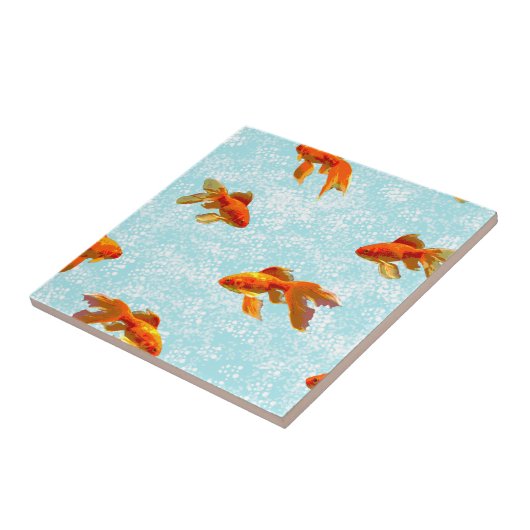 Carreau motif de poisson rouge (Côté)