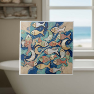 Carreau Motif de poisson Splash Coloré Fantaisiste ID1201