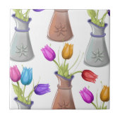 Carreau Motif de Pots de Fleurs (Devant)