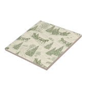 Carreau Motif de promenade en traîneau de Noël Toile Verte (Côté)