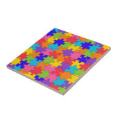 Carreau motif de puzzle - Pièces multicolores (Côté)