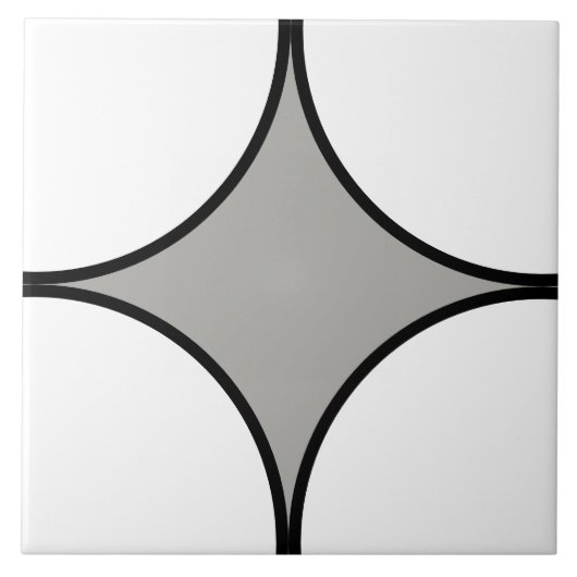 Carreau Motif de quart de cercle noir, blanc et gris (Devant)