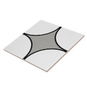Carreau Motif de quart de cercle noir, blanc et gris (Côté)