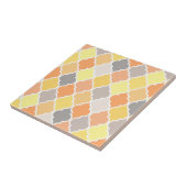 Carreau Motif de quatrefoil jaune, orange et gris (Côté)