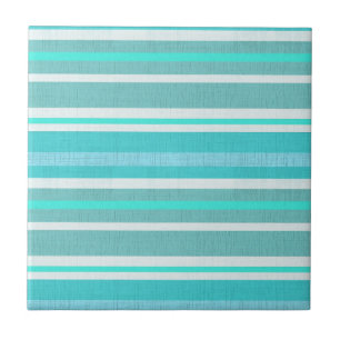 Carreau Motif de rayure d'Aqua de turquoise