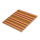 Carreau Motif de rayure horizontale rose orange gras (Côté)