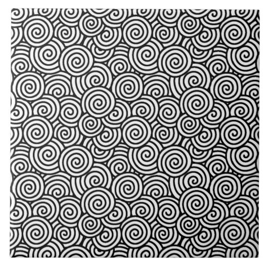 Carreau Motif de remous de Japonais - blanc et noir (Devant)