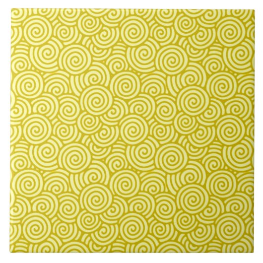 Carreau Motif de remous de Japonais - moutarde et (Devant)