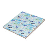 Carreau Motif de rivage de bécasseau côtier (3) (Côté)