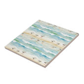 Carreau Motif de rivage de bécasseau côtier (5) (Côté)