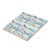 Carreau Motif de rivage du bécasseau côtier (4) (Côté)