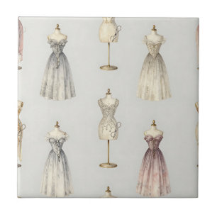 Carreau Motif de robe de bal sur mannequin vintage