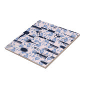 Carreau Motif de rose de bleu de soin de beauté (Côté)