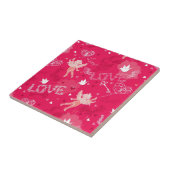 Carreau Motif de Saint-Valentin avec le cupidon (Côté)