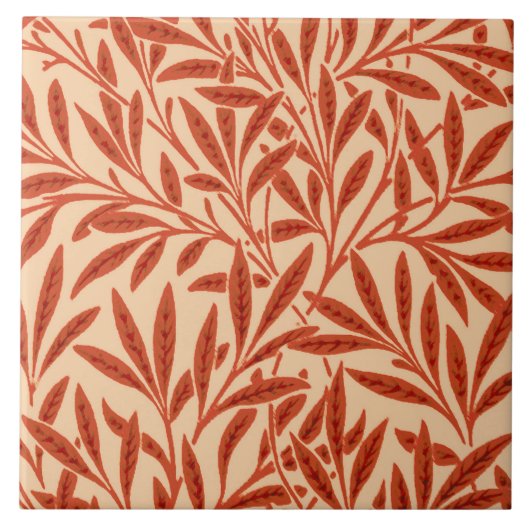 Carreau Motif de saule de William Morris, mandarine (Devant)