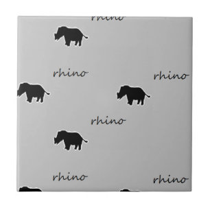 Carreau Motif de silhouette rhino