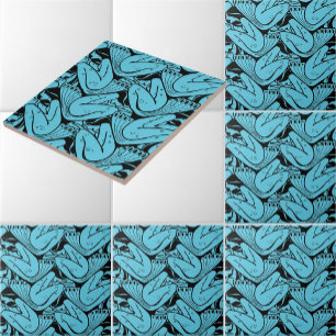 Carreau Motif de sirène Art nouveau vintage par K. Moser