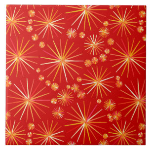 Carreau Motif de Spoutnik de la moitié du siècle,