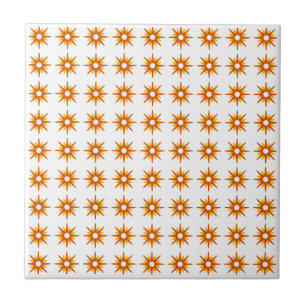 Carreau Motif de Starburst moderne petit orange du milieu 