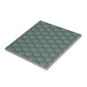 Carreau Motif de style Art déco en bleu turquoise (Côté)