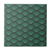 Carreau Motif de style Art déco en vert turquoise (Devant)