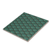 Carreau Motif de style Art déco en vert turquoise (Côté)